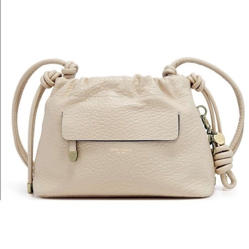 Henri Bendel Cobble Hill Leather Shoulder Bag in Creamy White